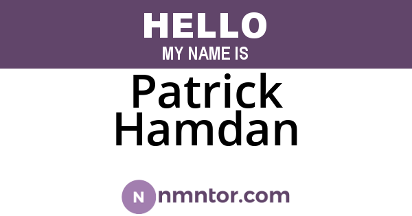 Patrick Hamdan