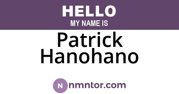 Patrick Hanohano