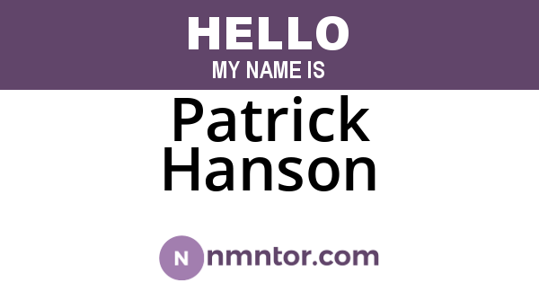 Patrick Hanson