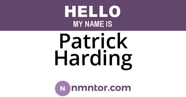 Patrick Harding