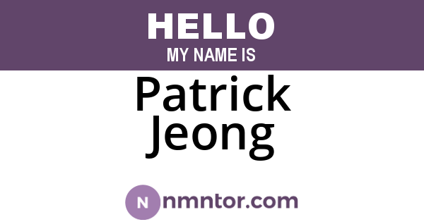 Patrick Jeong