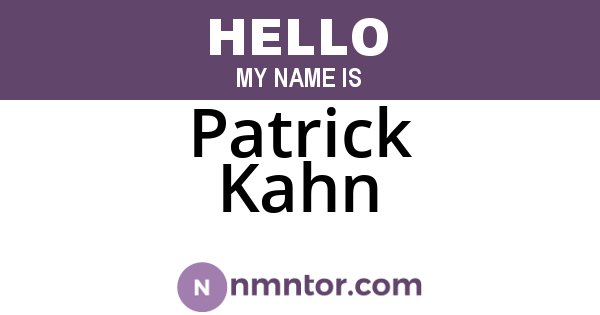 Patrick Kahn