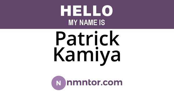 Patrick Kamiya