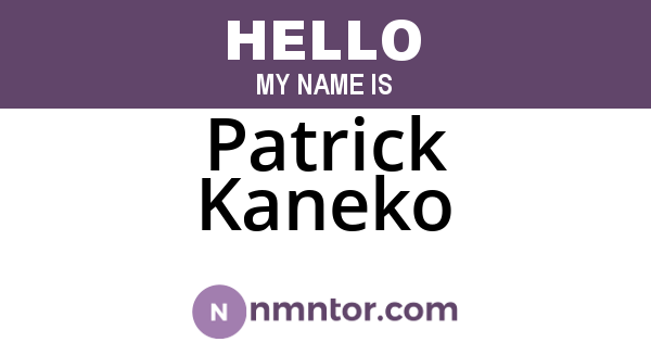 Patrick Kaneko
