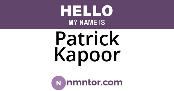 Patrick Kapoor