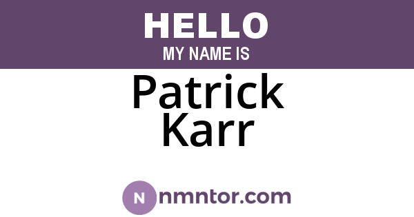 Patrick Karr