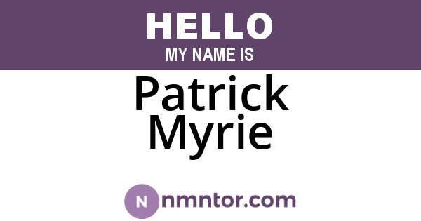 Patrick Myrie