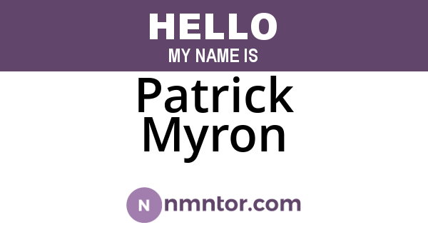 Patrick Myron