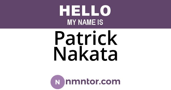 Patrick Nakata