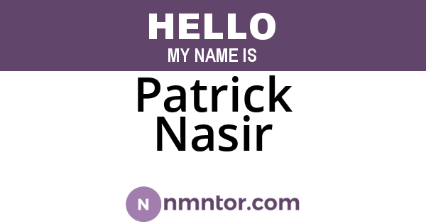 Patrick Nasir