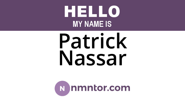Patrick Nassar