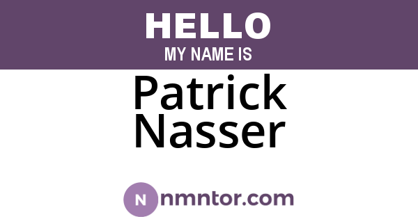 Patrick Nasser