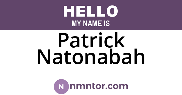 Patrick Natonabah