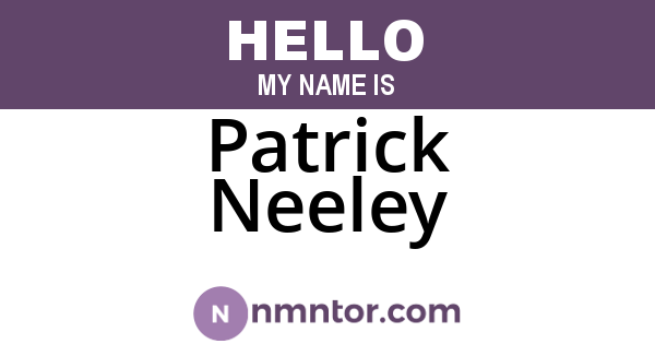 Patrick Neeley