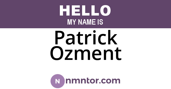Patrick Ozment