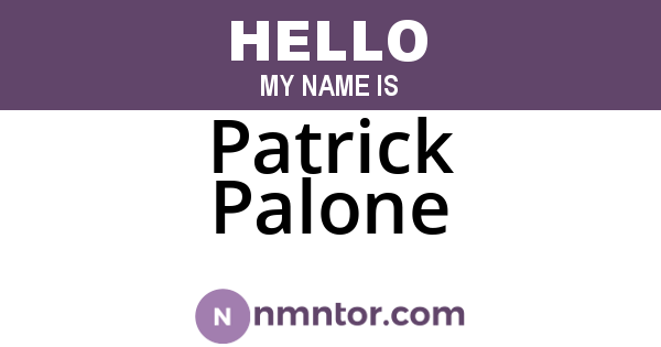 Patrick Palone