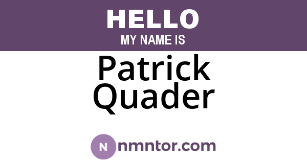Patrick Quader