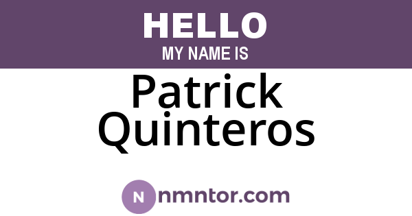 Patrick Quinteros