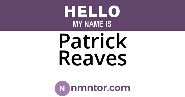 Patrick Reaves