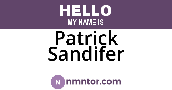 Patrick Sandifer