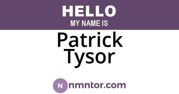 Patrick Tysor