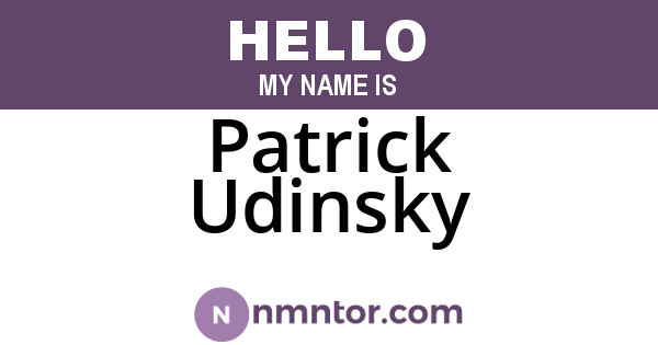 Patrick Udinsky