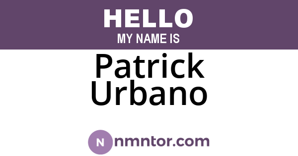 Patrick Urbano