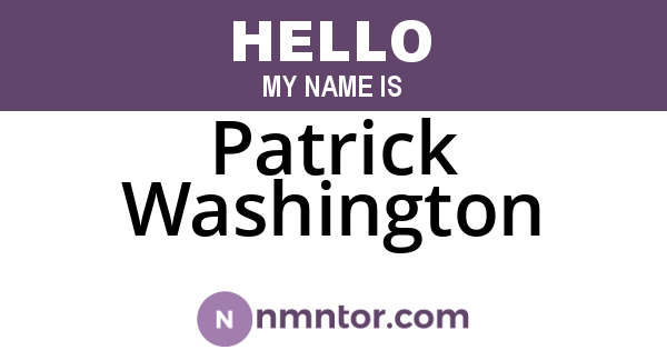 Patrick Washington