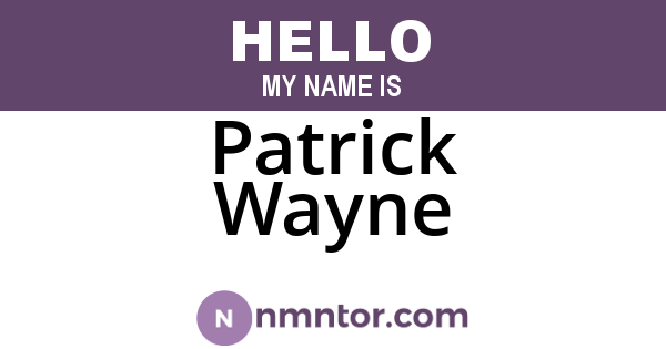 Patrick Wayne