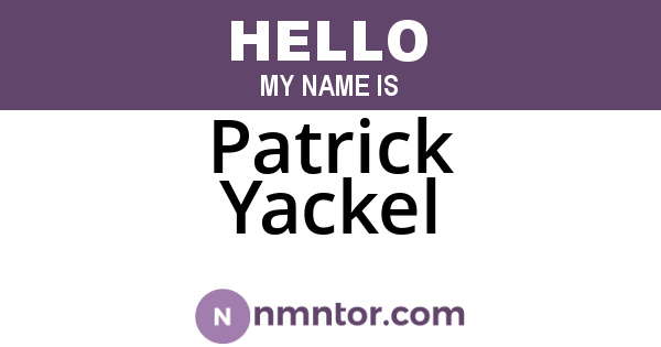 Patrick Yackel