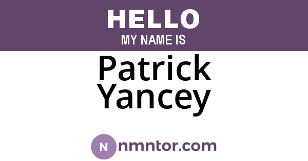 Patrick Yancey