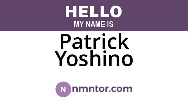 Patrick Yoshino