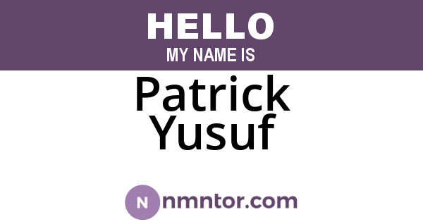 Patrick Yusuf