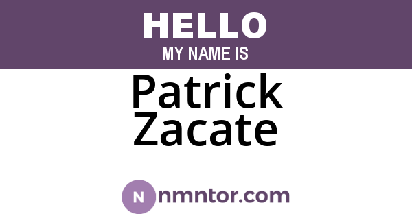 Patrick Zacate