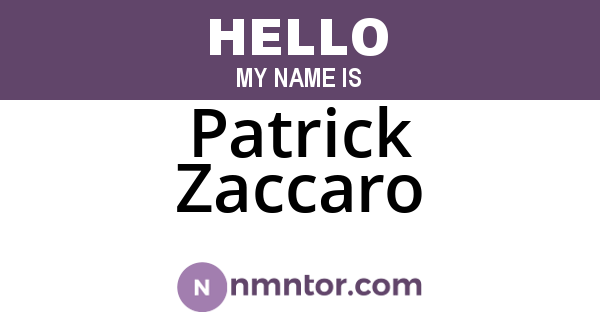 Patrick Zaccaro