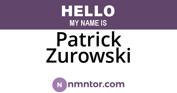 Patrick Zurowski