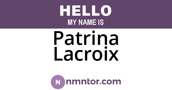 Patrina Lacroix