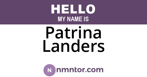 Patrina Landers