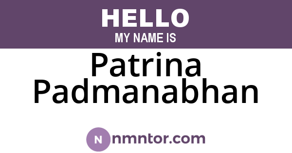 Patrina Padmanabhan
