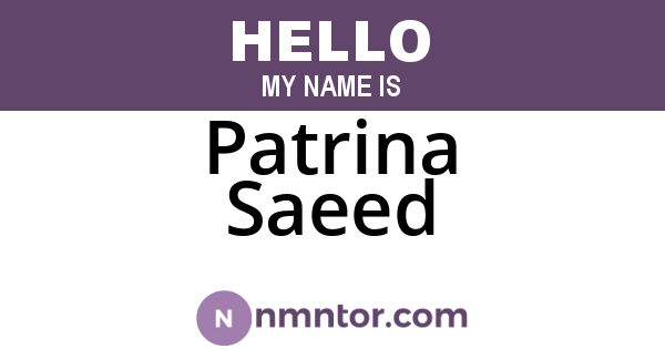 Patrina Saeed