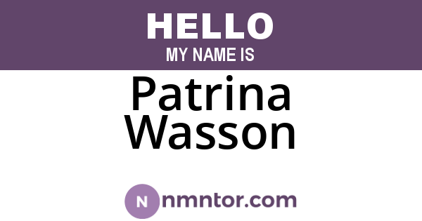Patrina Wasson
