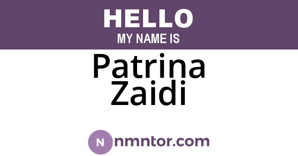 Patrina Zaidi