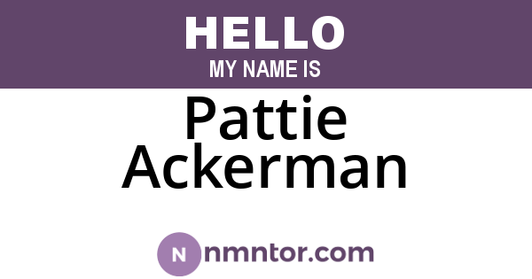 Pattie Ackerman