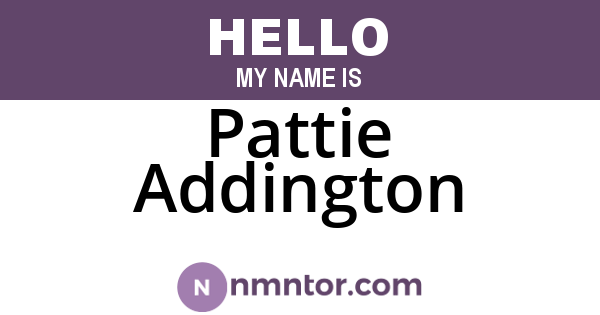 Pattie Addington