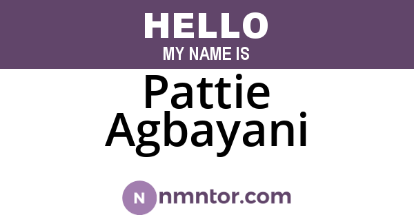 Pattie Agbayani