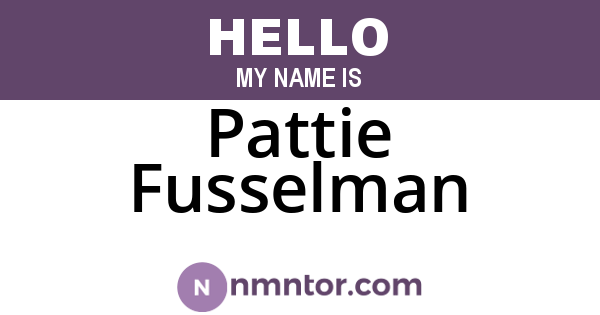 Pattie Fusselman