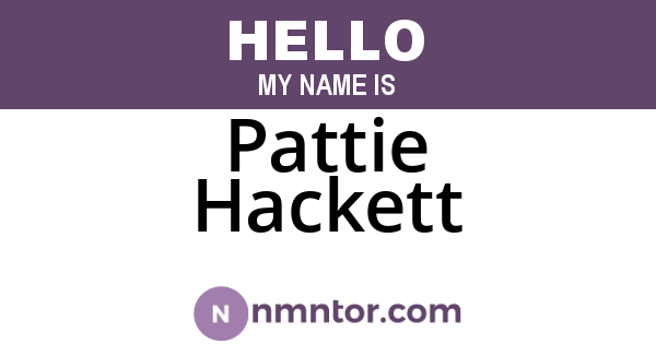 Pattie Hackett