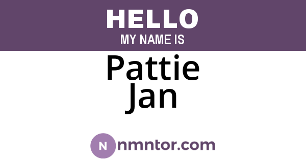 Pattie Jan