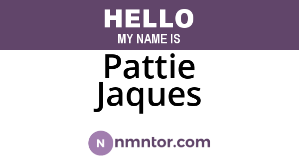 Pattie Jaques
