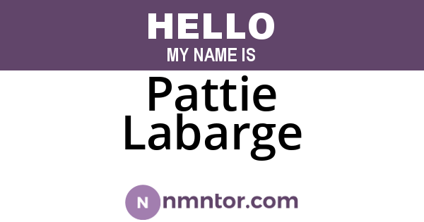 Pattie Labarge